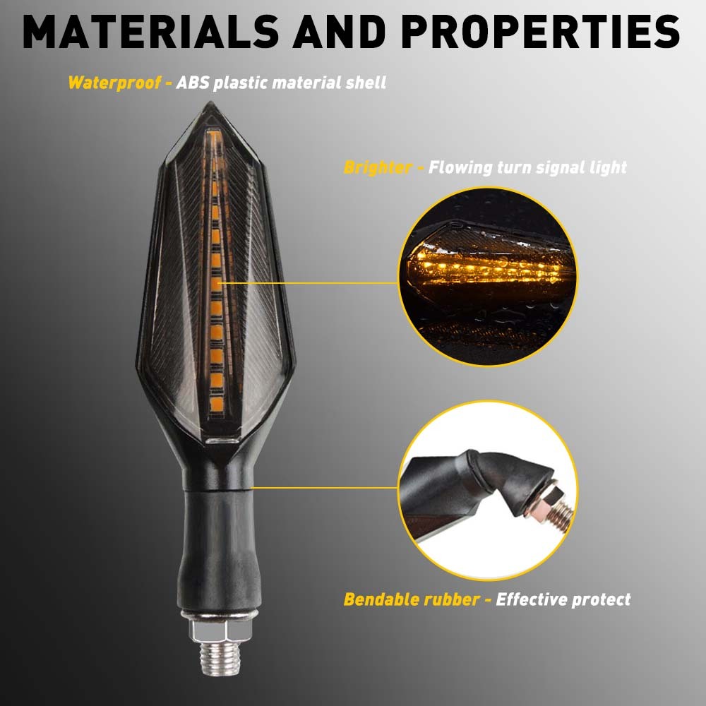 AUXITO Amber Blue Motorcycle LED Turn Signal Lights Lamp Dynamic Car Accessories