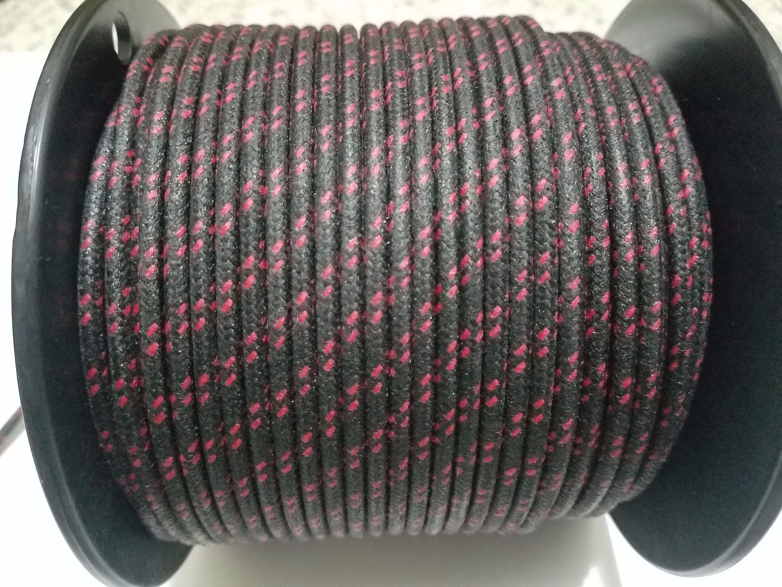 5 feet Vintage Braided Cloth Covered Primary Wire 16 gauge 16ga ga Black w/ Red