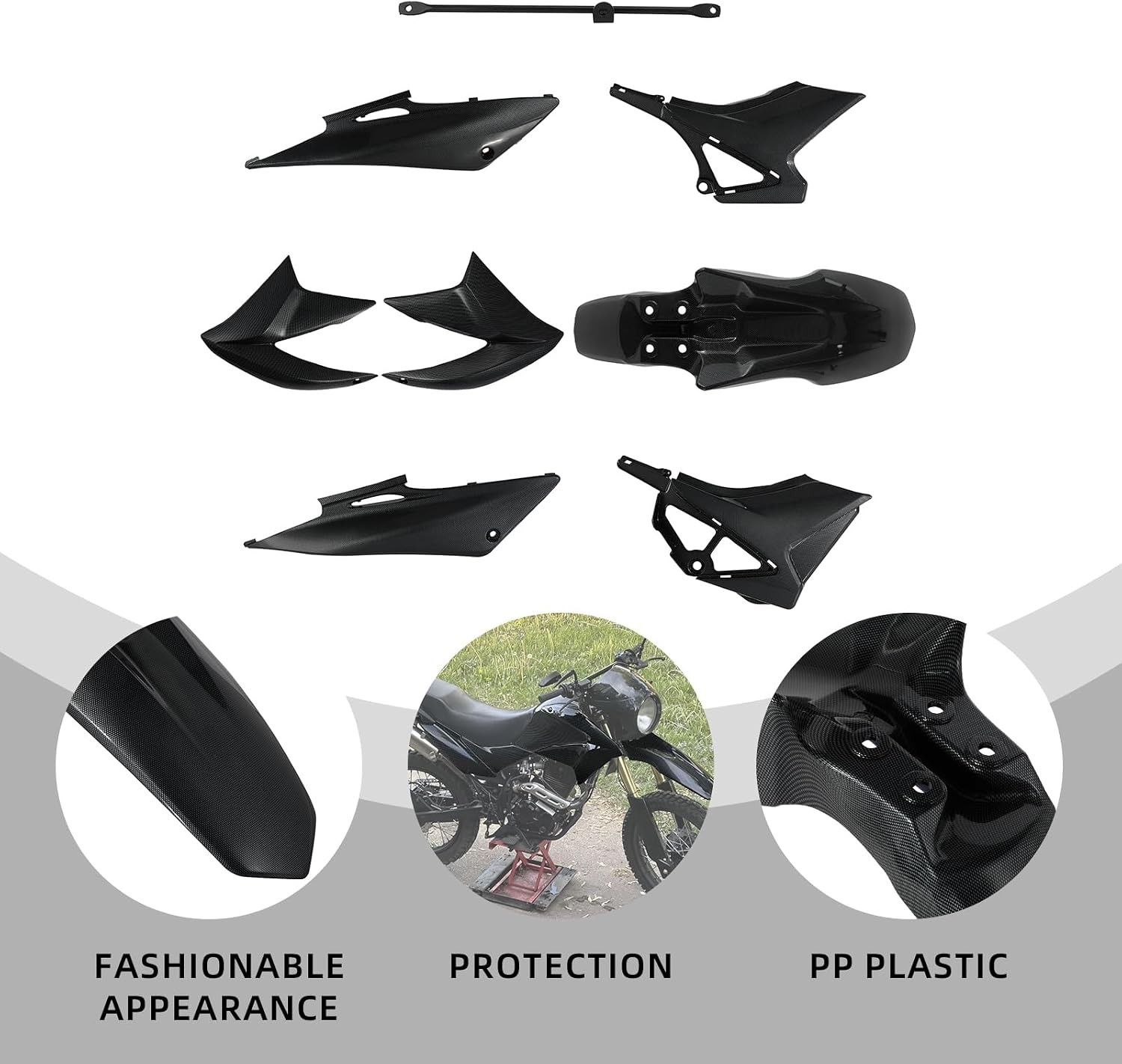 Complete Fairing Body Work Kit for Hawk 250 – Stylish Carbon Fiber Design