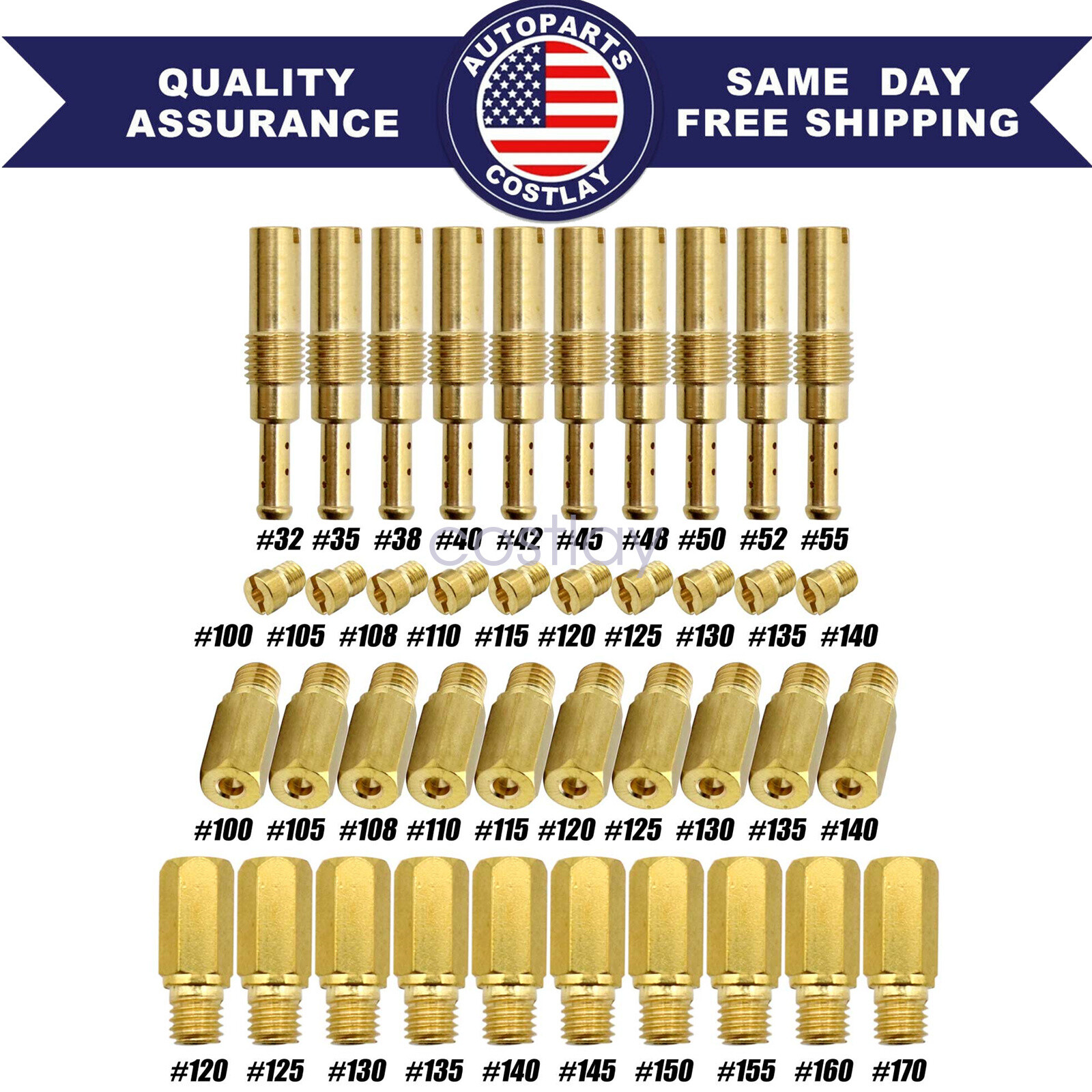 Carburetor 30Pc Main Jets+10Pc Slow Jets/Pilot Jet Kit for PWK Keihin OKO Carbs
