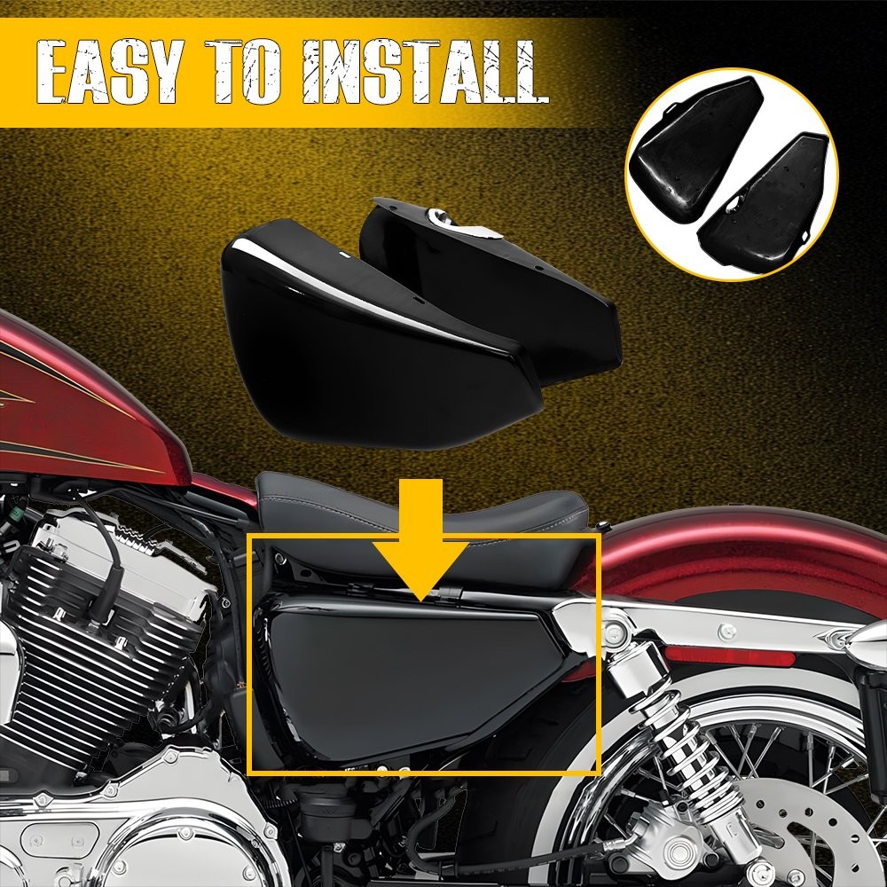 2-20x Battery Fairing Cover with Clips For Harley Sportster XL883 1200 2014-2021
