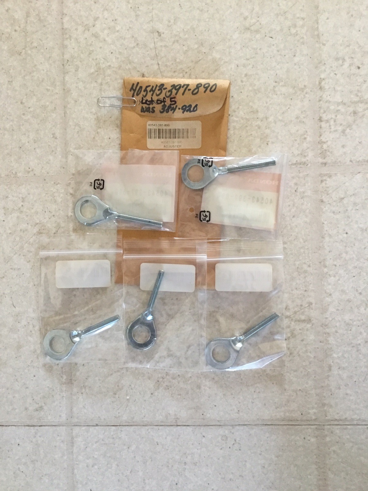 Nos Honda Chain Adjuster 40543-397-890 Lot Of 5