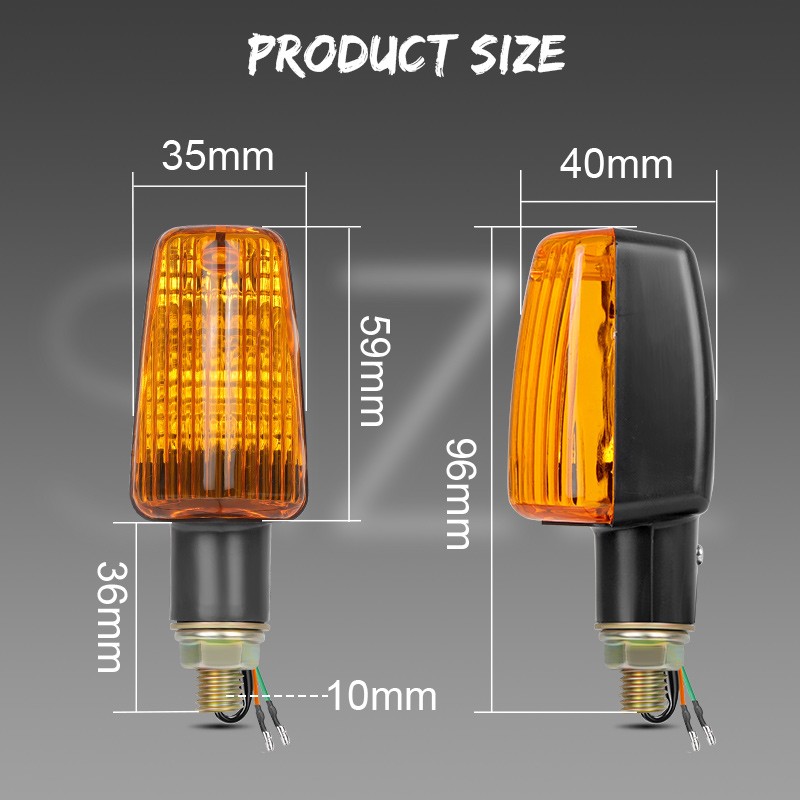 4X Motorcycle Indicators Motorbike Turn Signal Lights Amber Bulb Universal 10mm