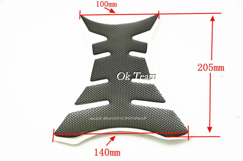 3D Carbon Decal Fiber Fit Motorcycle Oil Gas Fuel Tank Protector Gel Pad Sticker