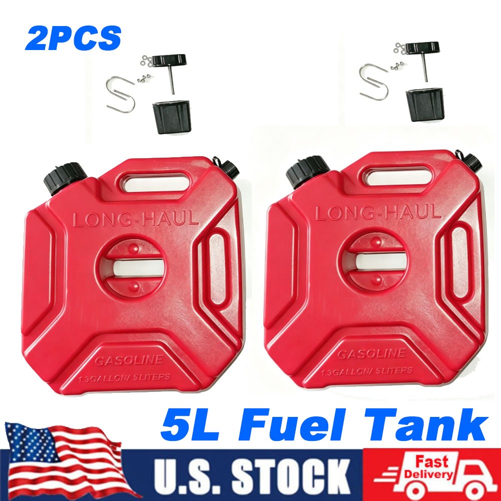 Car Motorcycle Scooter Portable Gas Diesel Fuel Tank Anti-Static w/Tank Clamp 5L