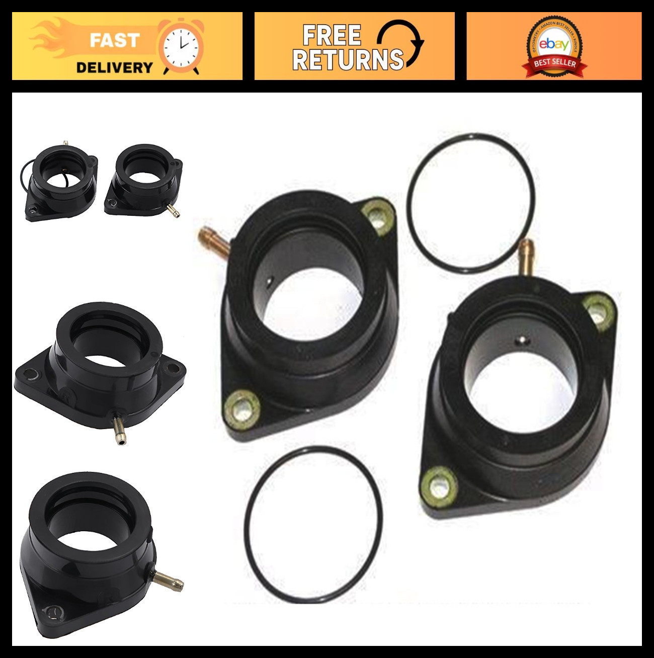 Carburetor Intake Manifold Boots & O-Rings for Yamaha V Star 1100 1999-2009