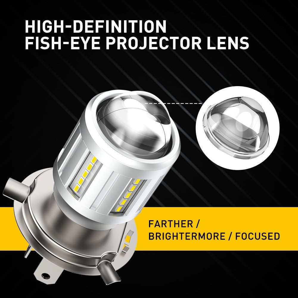 Motorcycle LED 6000K H4 Headlight LED High/Low Beam Lamp White Amber Bulb 1-10X
