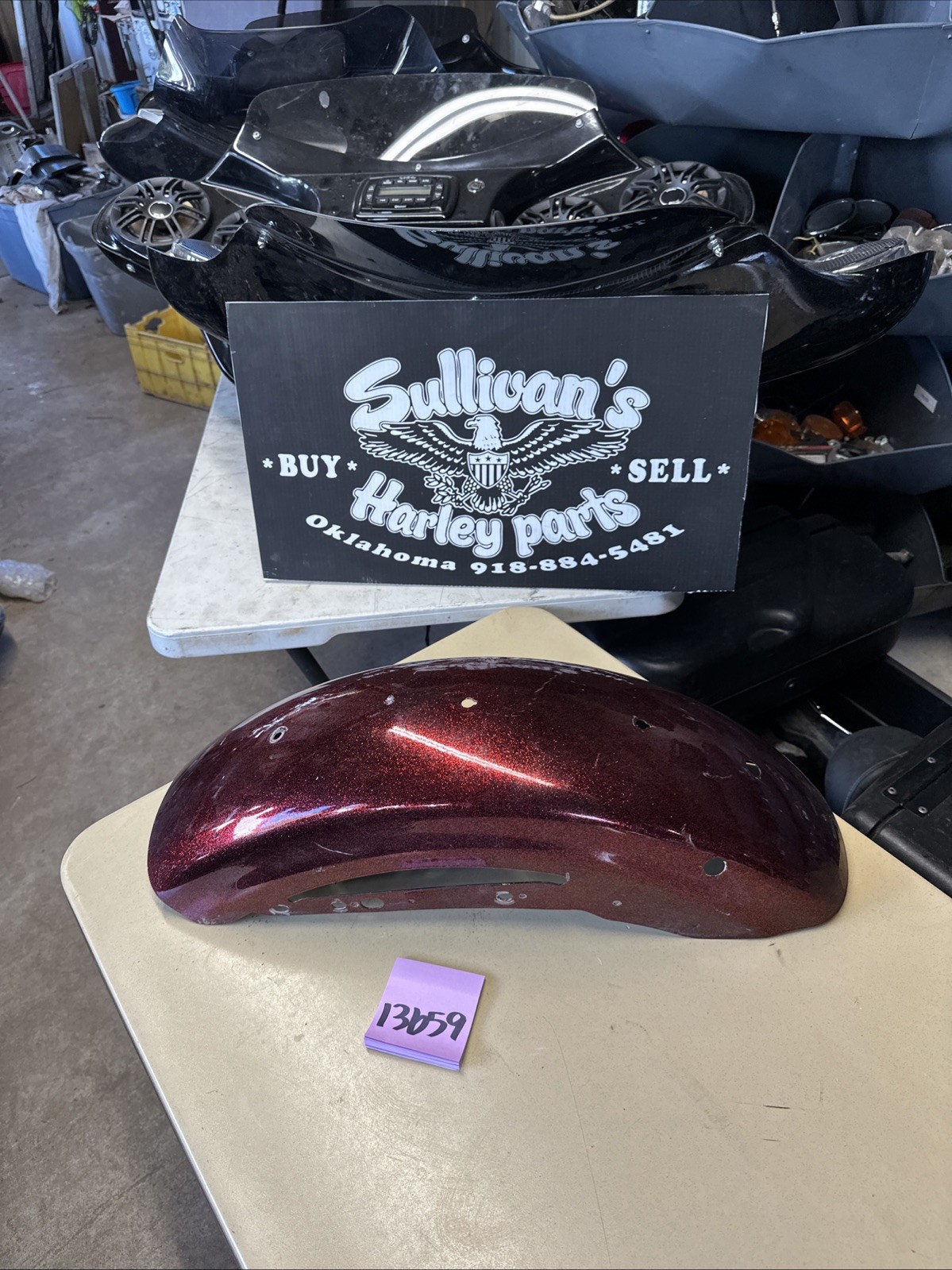 Harley Hard Candy Red Sportster Fender Custom Scratches Rear Metalflake OEM
