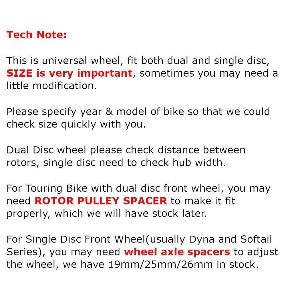 21×2.15 Fat Spoke Front Wheel Rim DUAL/Single Disc for Harley Dyna Street Bob