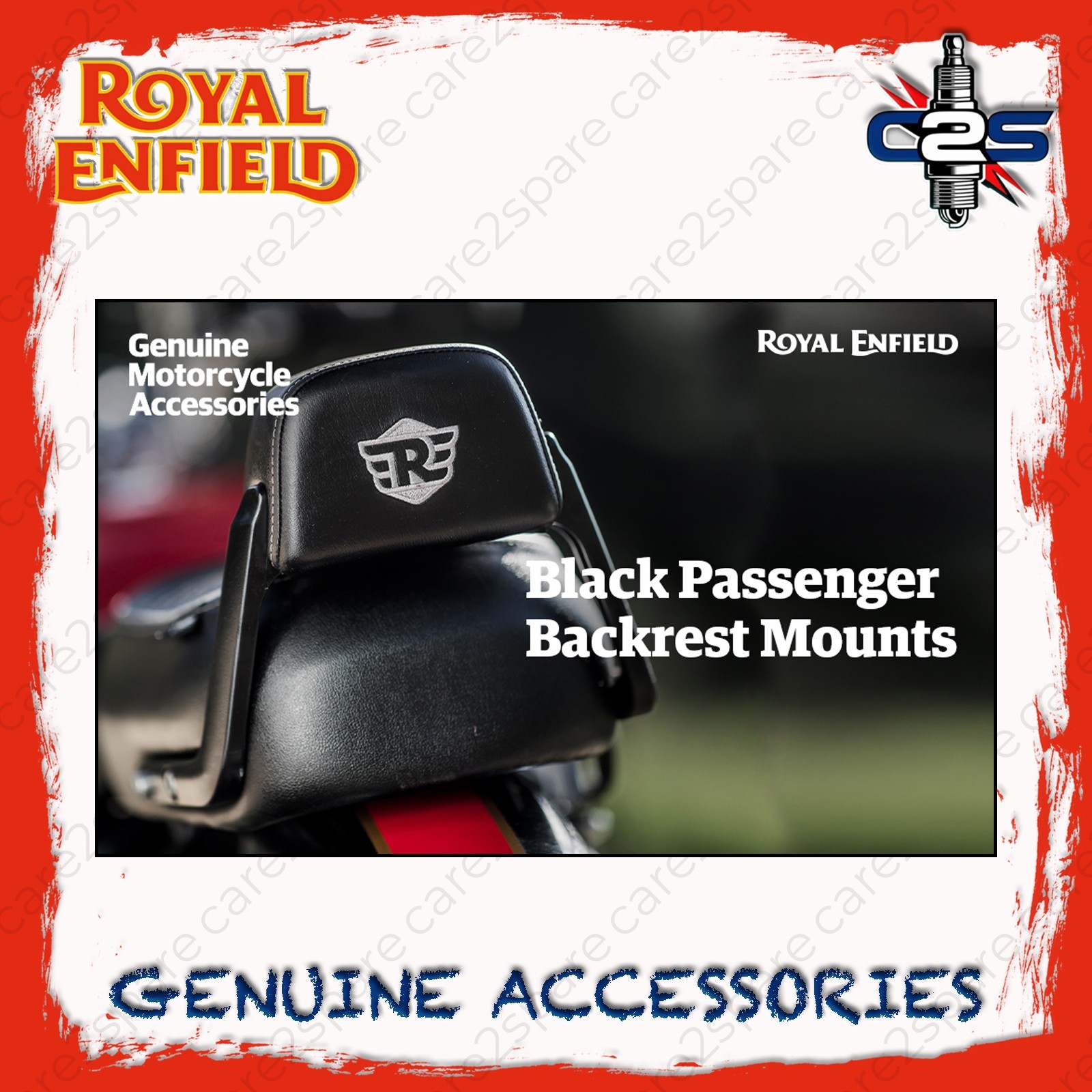 Brown Passenger Backrest Pad with Mounts for Royal Enfield Classic Reborn 350