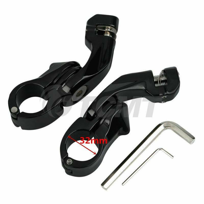 1.25″ 32mm Short Angled Adjustable Highway Foot Pegs Fit For Harley Touring