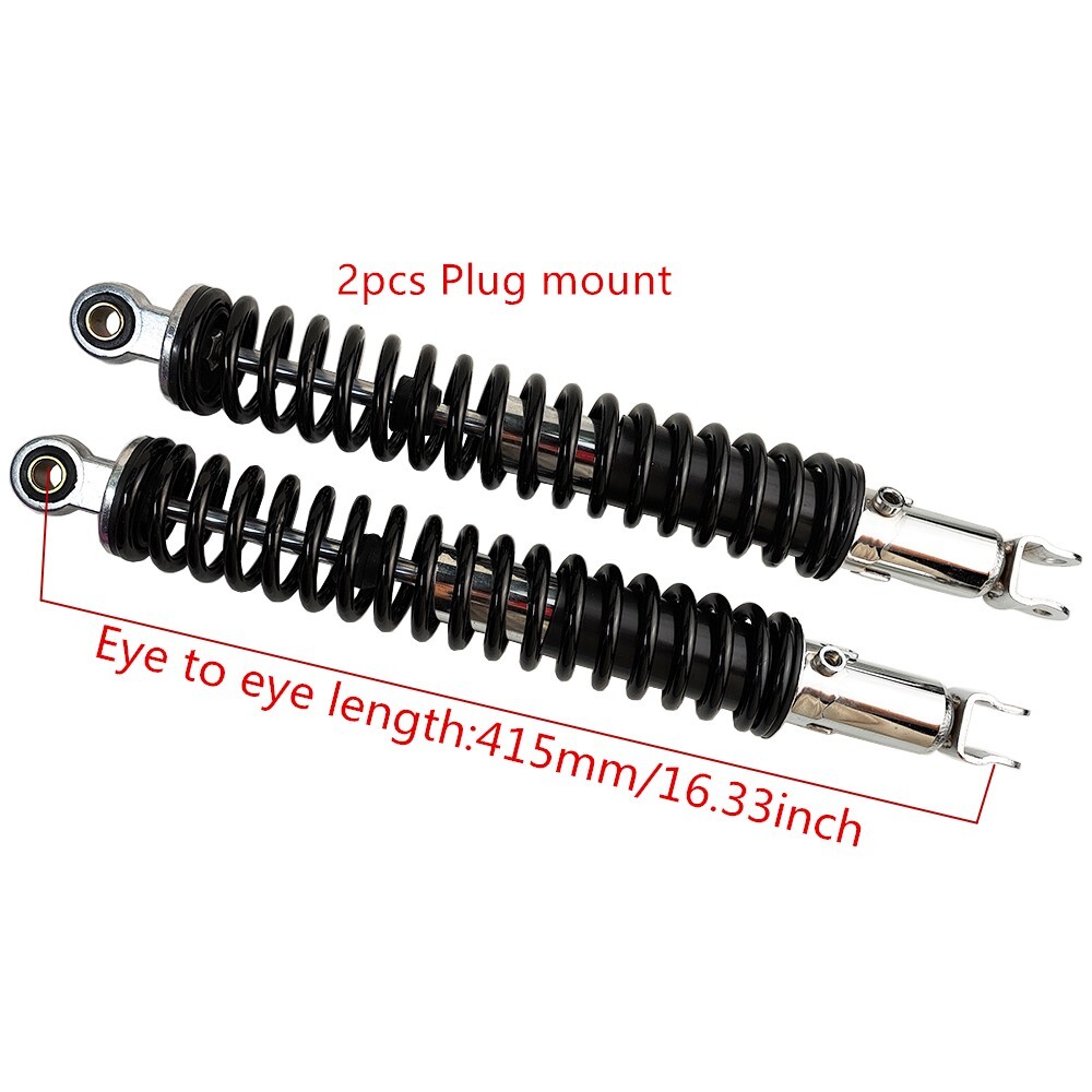 415mm/16.33In Suspension Shock Plug Mount Motorcycle Bike Rear Shocker Absorber