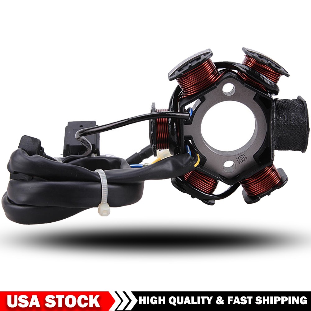 GY6 50cc 110cc 125cc 150cc Moped Scooter ATV Magneto Stator 6 Pole Coil 4 Wire