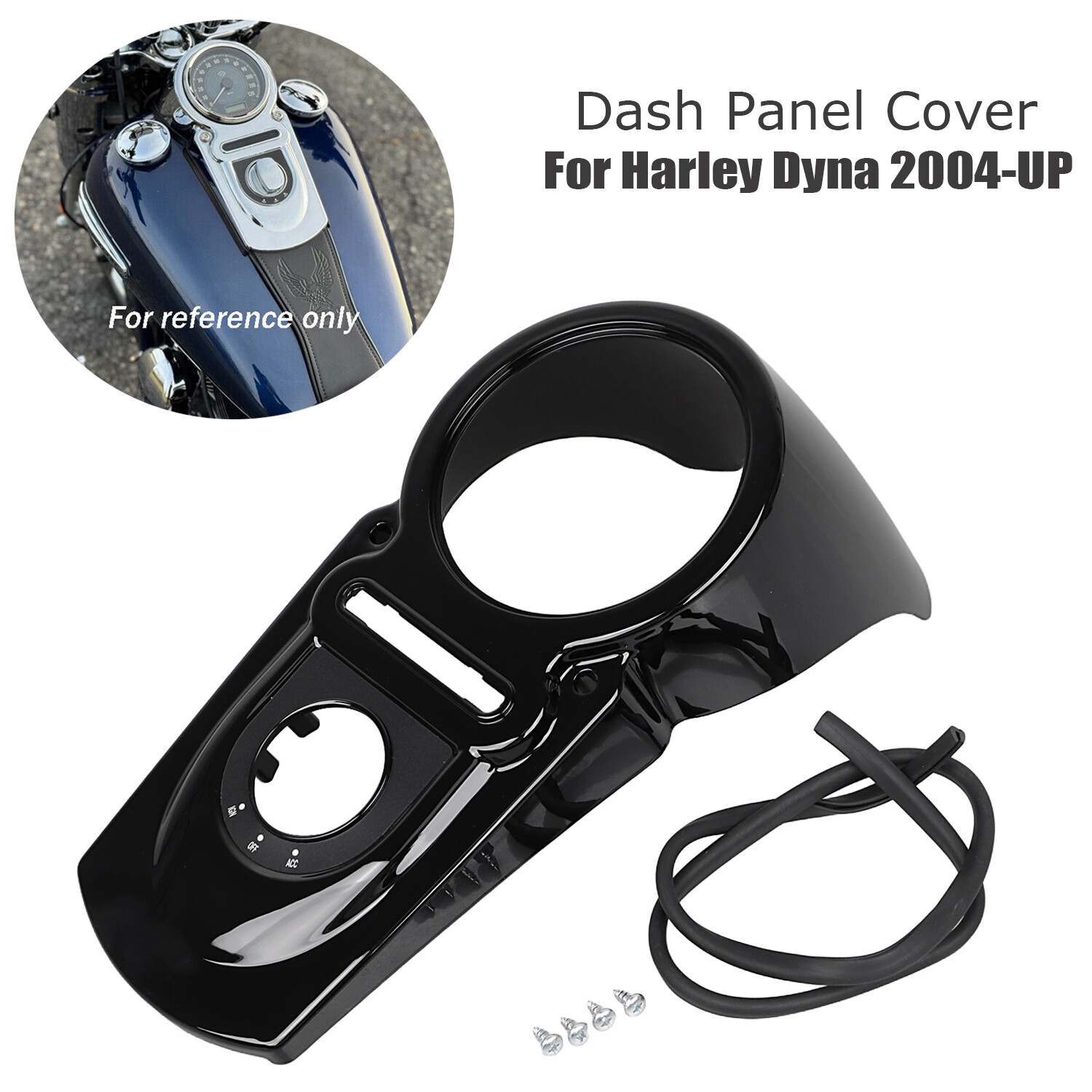 Vivid Black Fuel Tank Dash Console Fit For Harley Dyna Street Fat Bob FXDF FXDB
