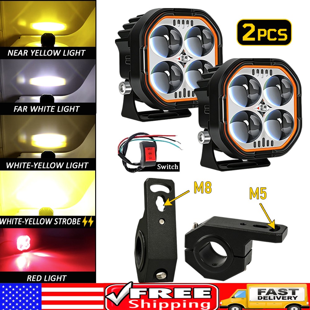 2x 80W 8000lm Spot 6000K LED Working Light for Motorcycle Pickup Truck ATV