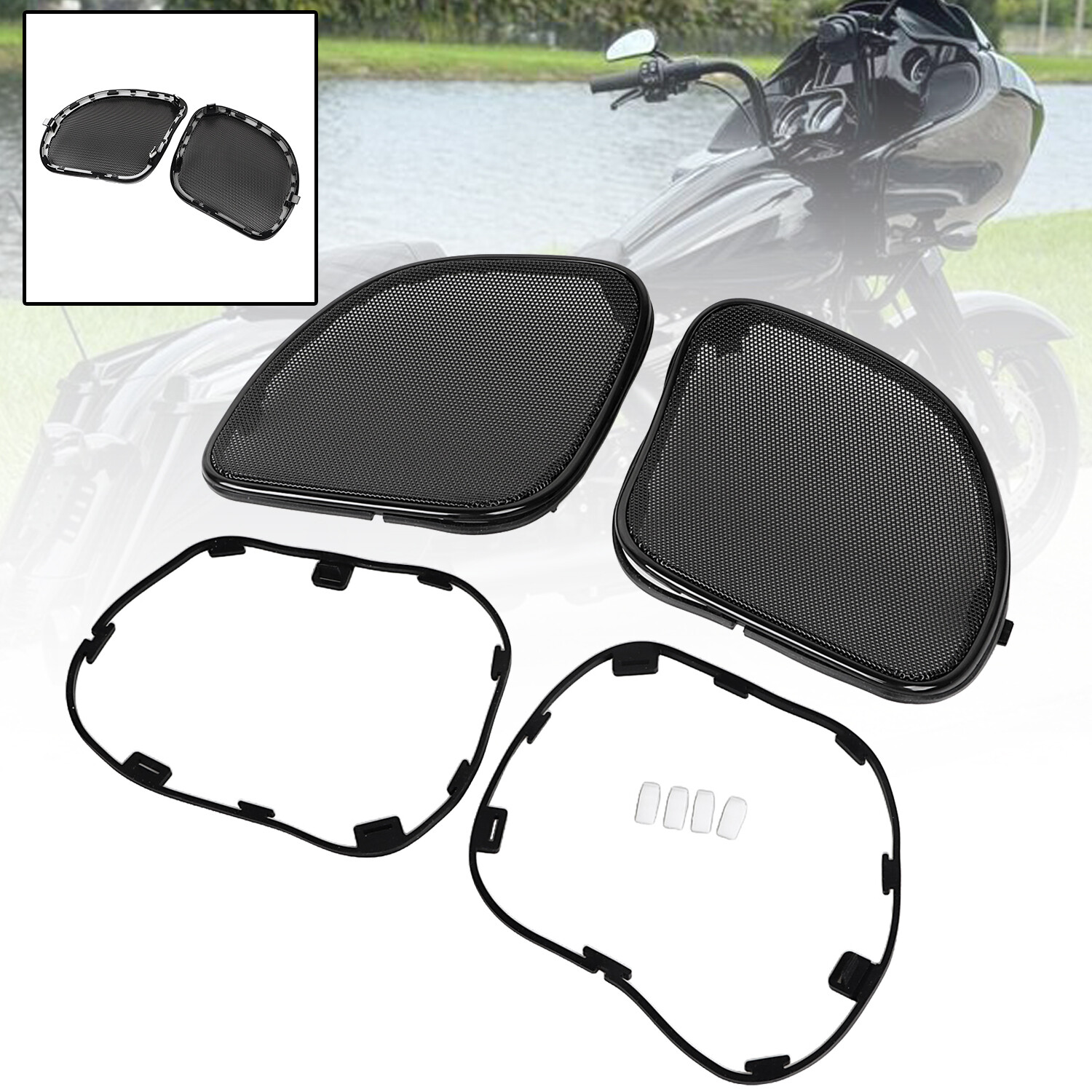 Front Speaker Mesh Grill Grilles Cover For Harley CVO Road Glide Limited FLTRKSE