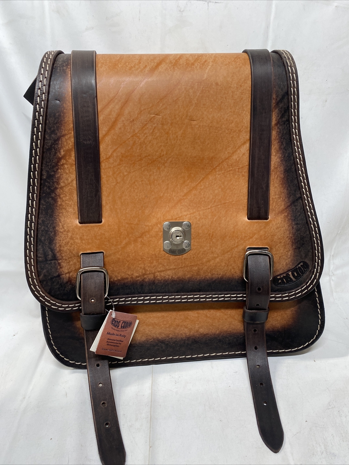 Indian Scout Motorcycle Leather Saddlebag by Ends Cuoio
