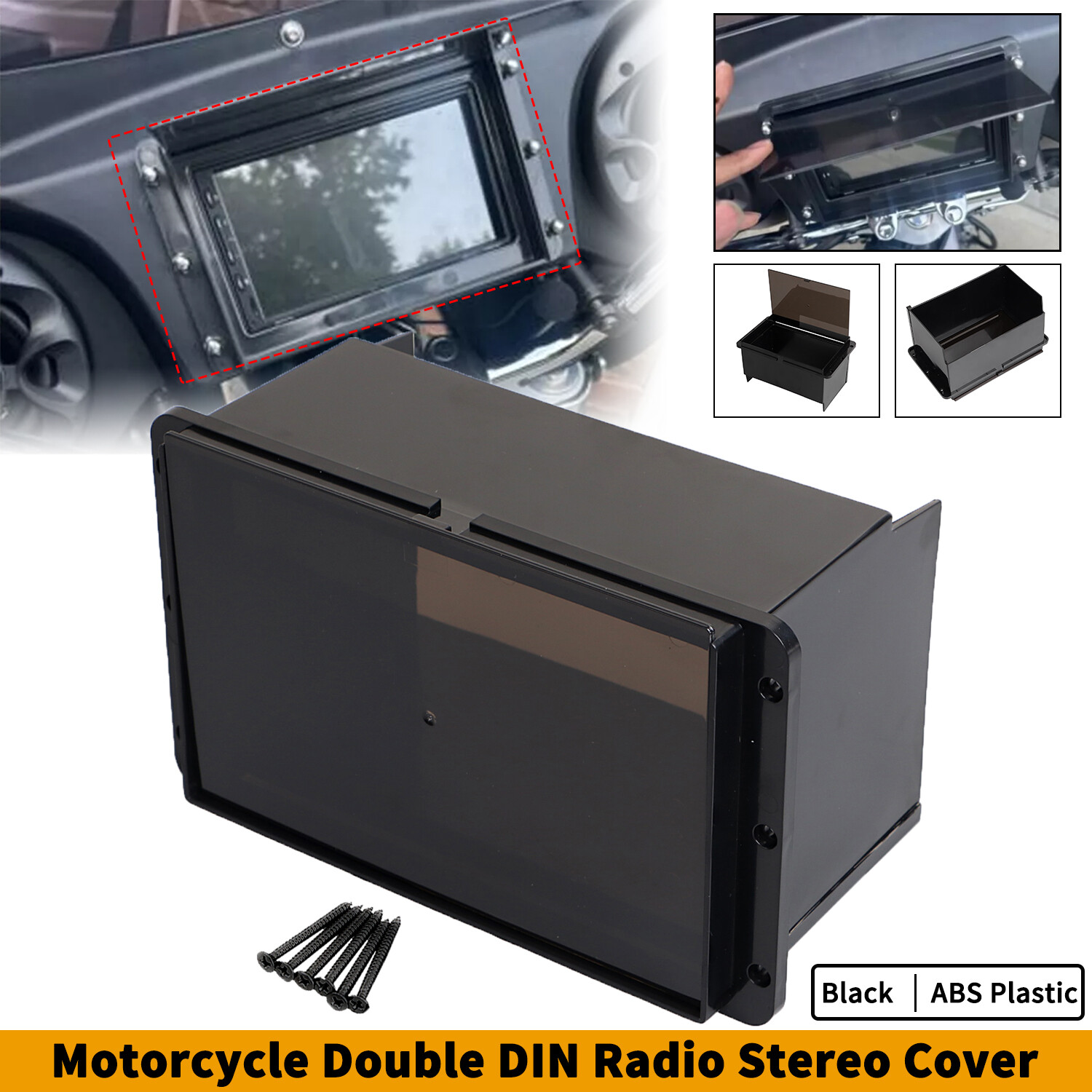 Double Din Dash Kit Water Resistant Cover For Harley Road King Street Glide FLHX