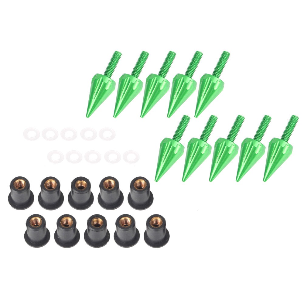 Motorcycle Windshield Spike Bolt Screw Kit For Honda Yamaha Suzuki BMW Green