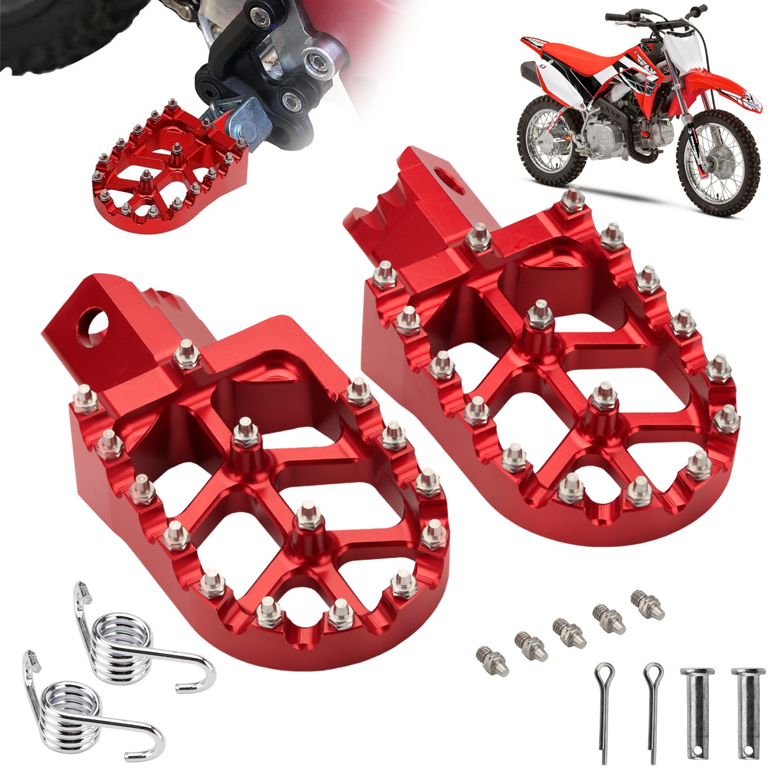 Wider Dirt Bike Foot Pegs For Honda CRF50 CRF70 CRF110 XR50 XR70 XR110 Pit Bike