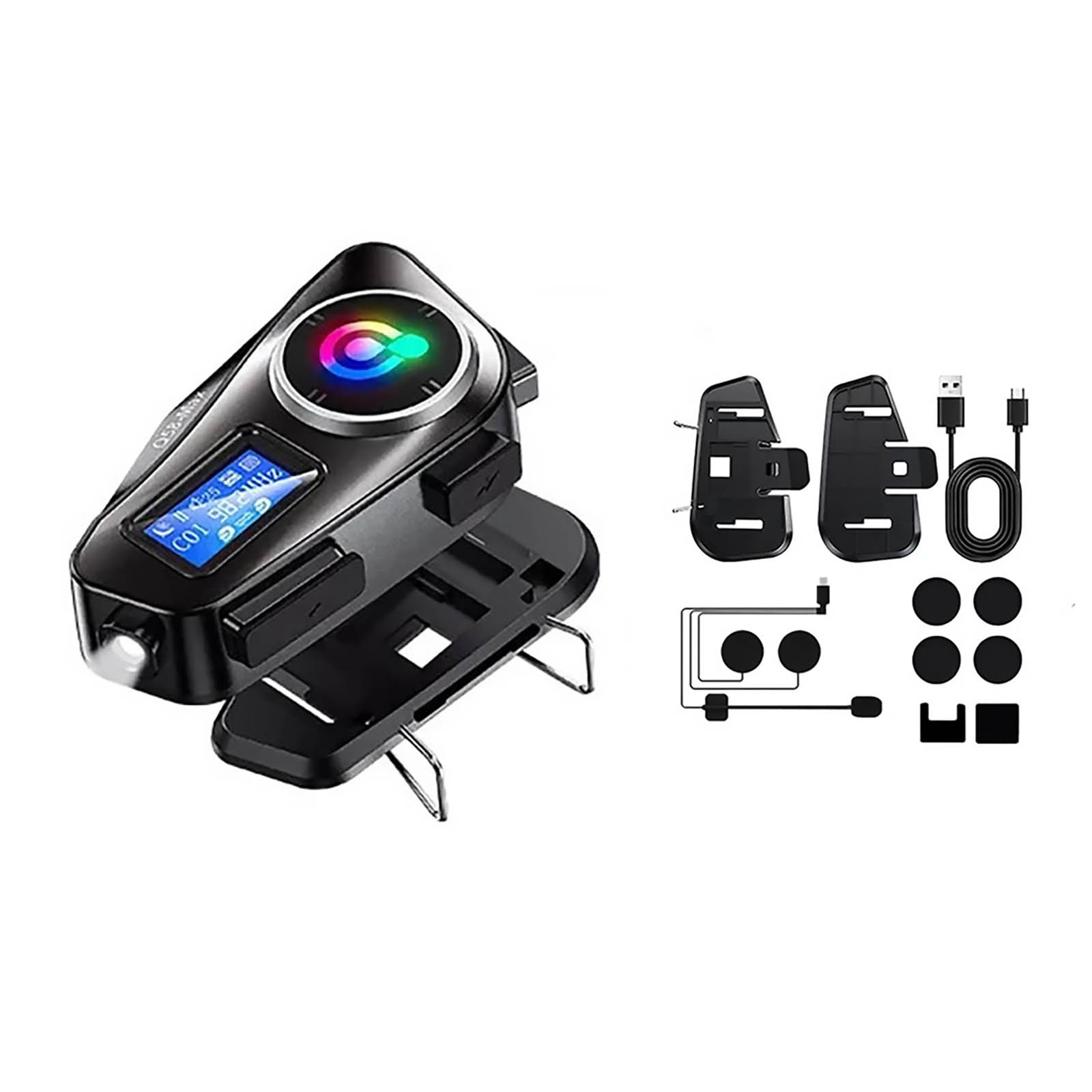 1000mAh Waterproof Bluetooth Headset Motorcycle Intercom Helmet LCD New