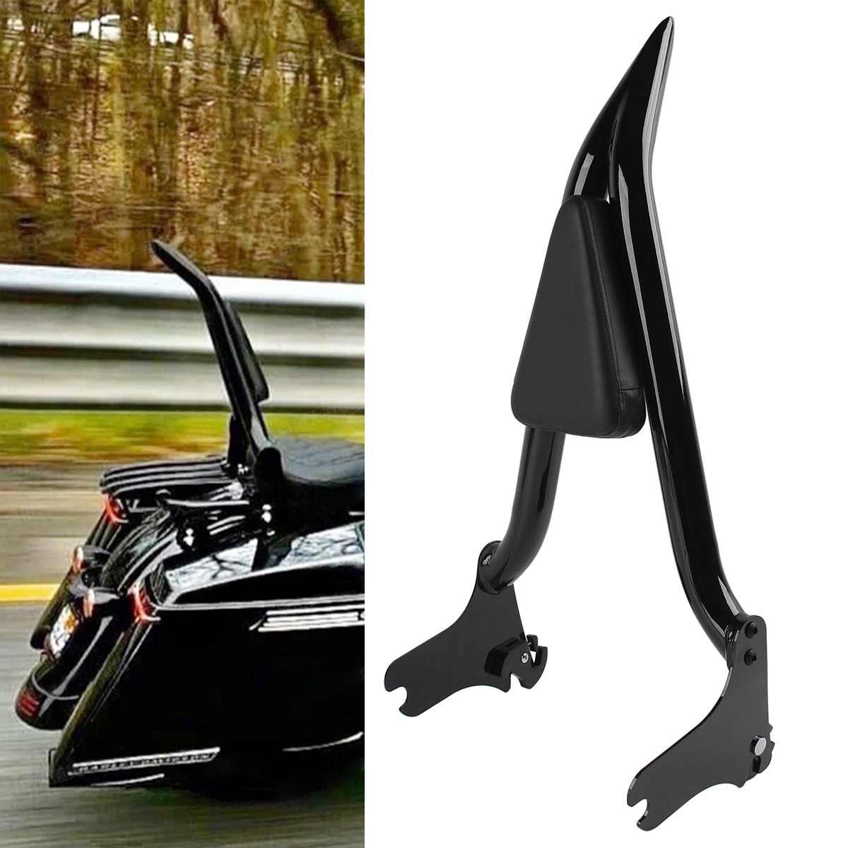 22” Detachable Backrest Sissy Bar For Harley Street Glide Electra Glide 97-08