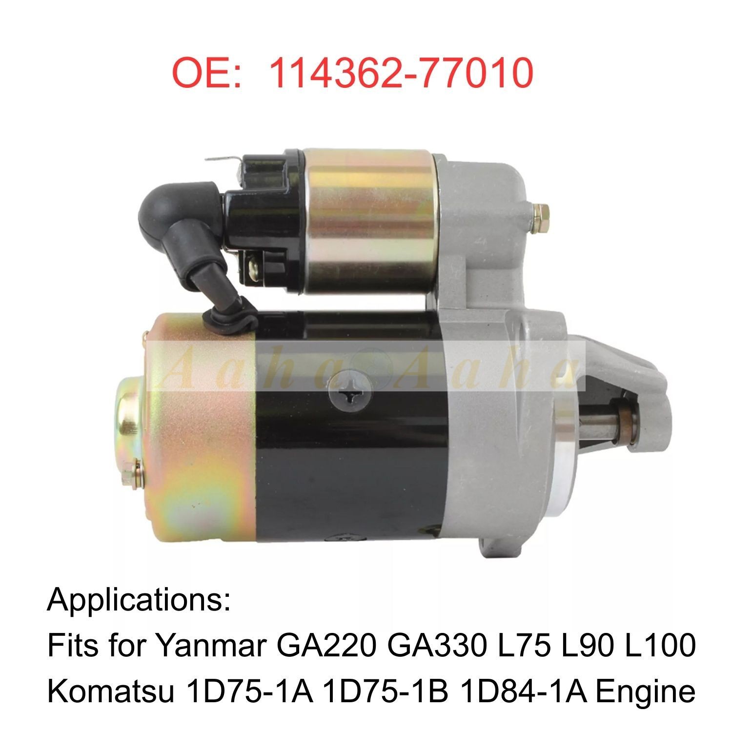 12V 8T Starter Motor 114362-77010 for Yanmar GA220 L75 Komatsu 1D75-1A Engine