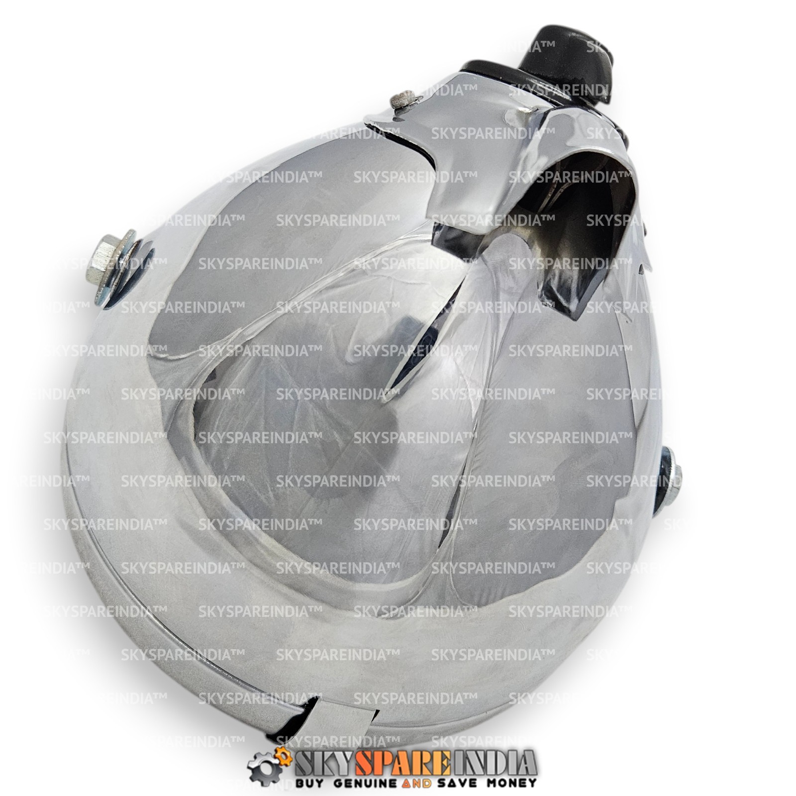 6″ Lucas Flat Frost Glass Headlight Chrome Compatible With Panther Triumph Ariel