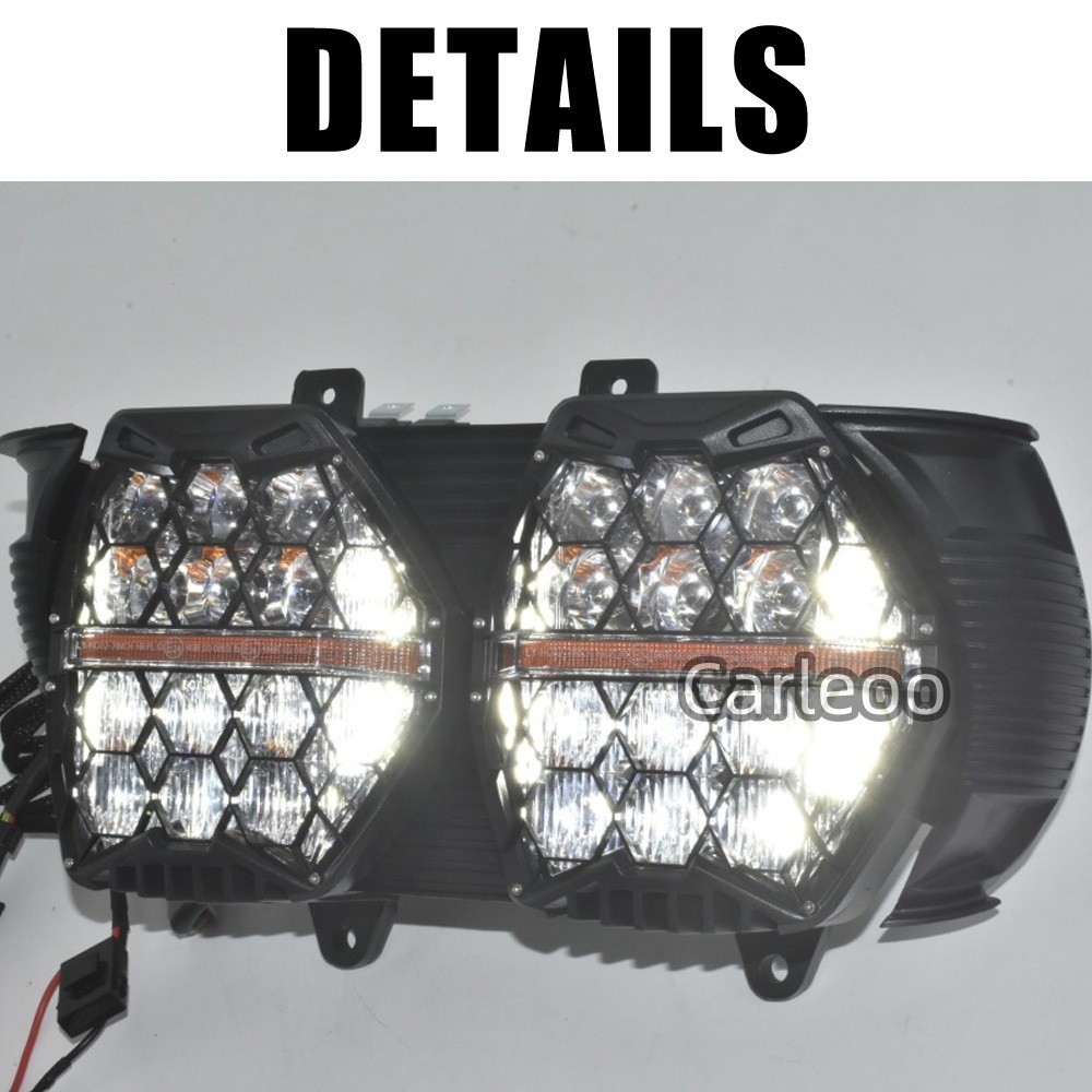 Dual LED Headlight Amber DRL, Hi-Low Beam For Harley Road Glide 2015-2021 2022