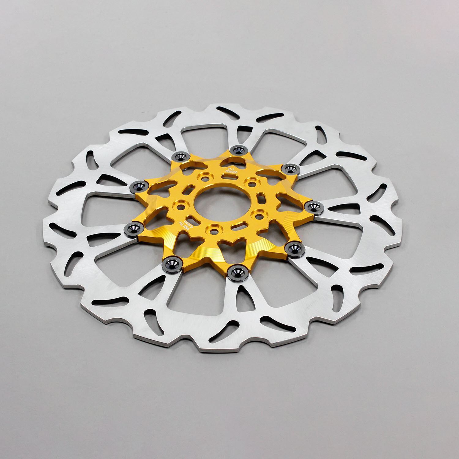 2PCS Gold 14″ Big Front Brake Rotor for Harley 09-up Road King Street Glide