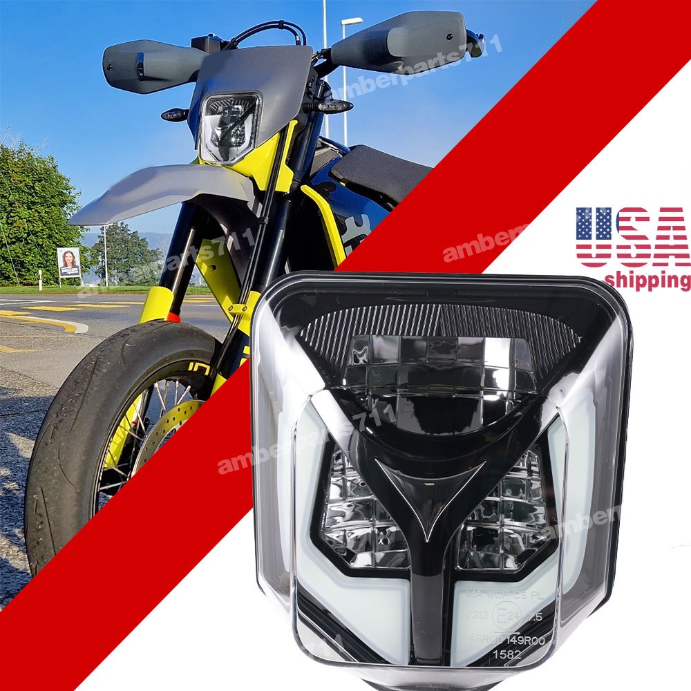 LED Headlight DRL For Husqvarna 701 SuperMoto 501 300 450 350i 250 Hi/Low Beam