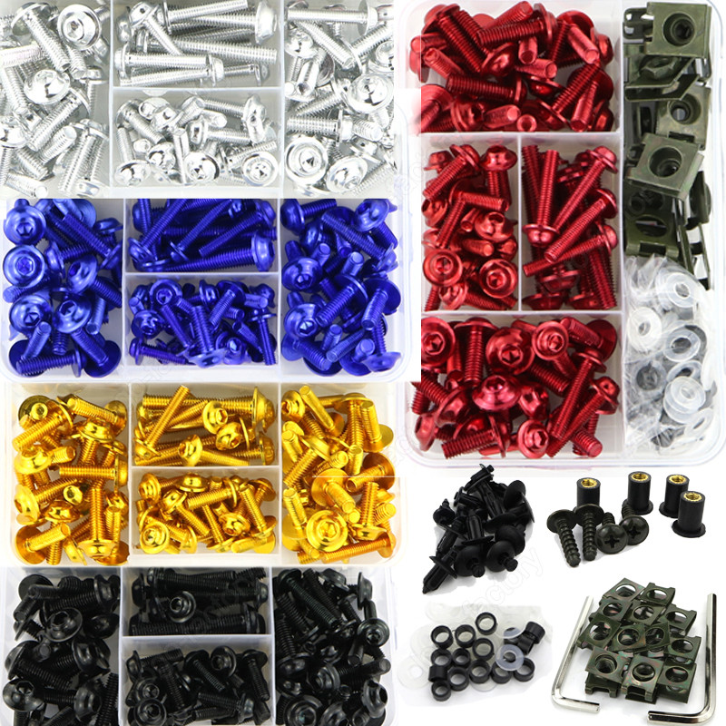 M5 M6 Alloy Motorcycle Complete Fairing Bolts Kit Body Screws Nuts Fit For Honda
