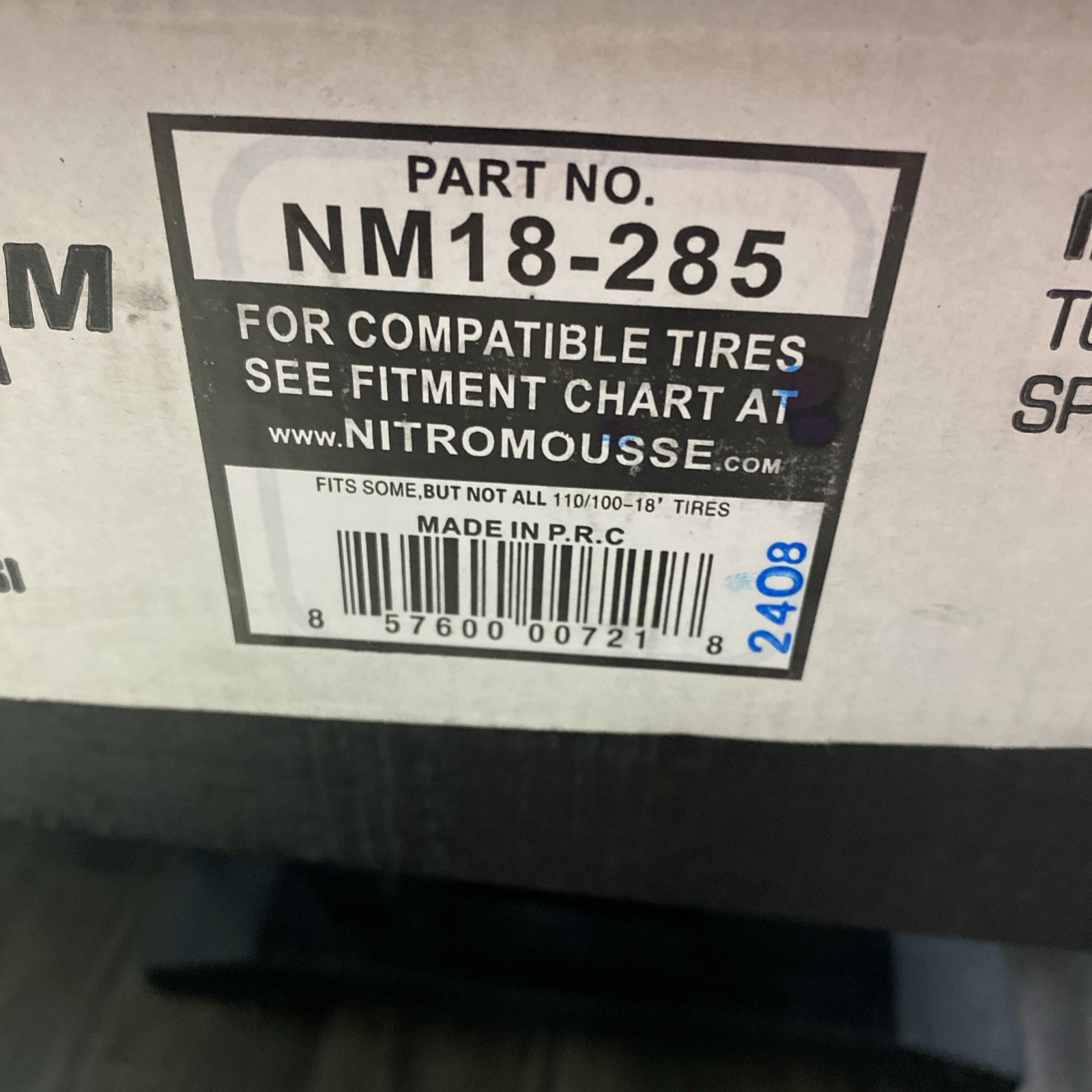 Nuetech Mousse Tube – Platinum – Standard – 110/100-18 NM18-285
