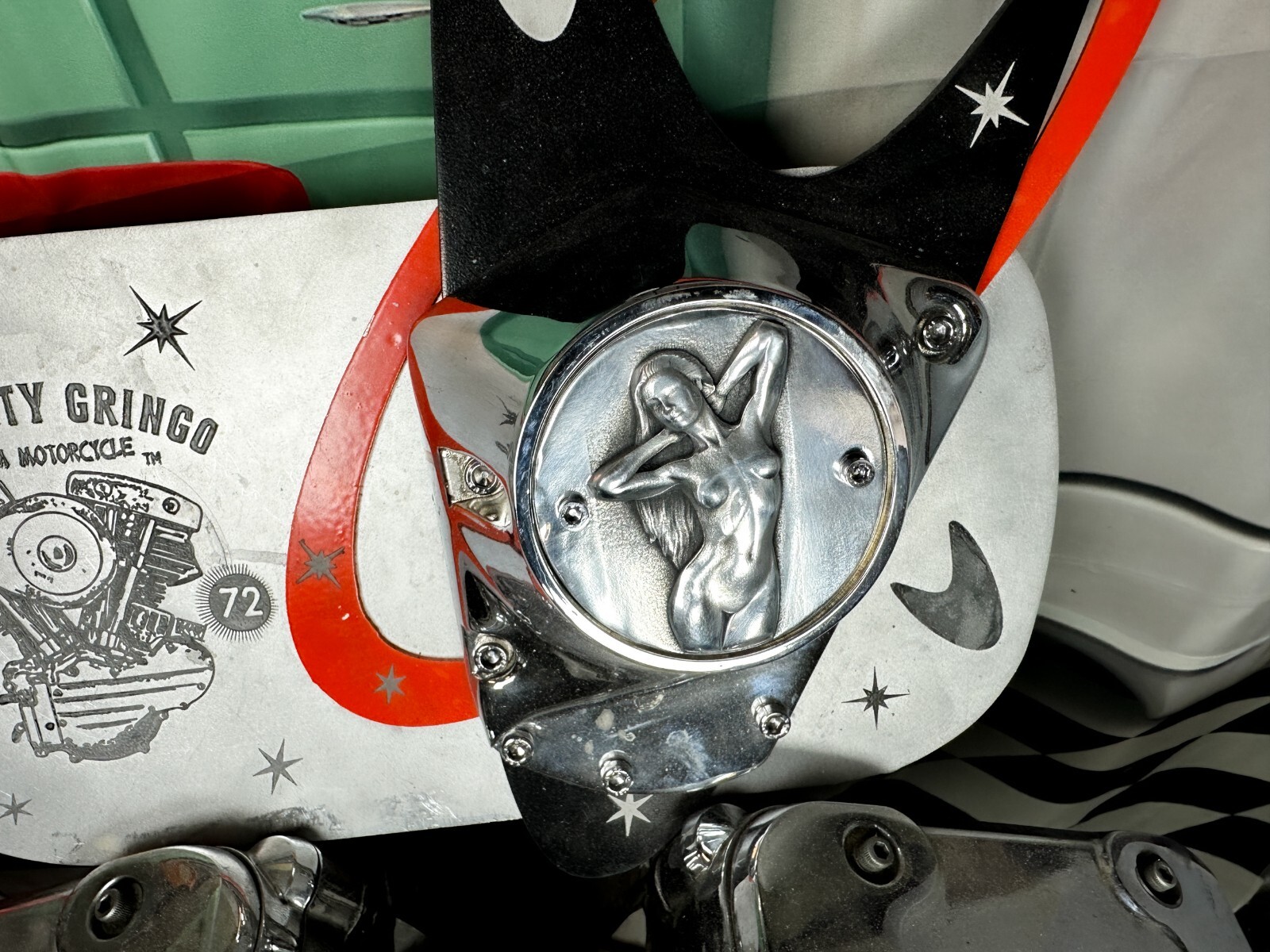 Hotty Naughty 2 Hole Pinup Aluminum Points Cover for Harley Evolution Shovelhead