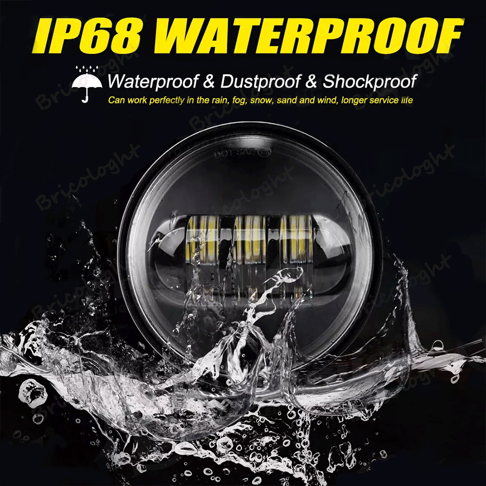 80W 7inch LED Projector Headlight + Passing Lights for Harley Touring Motorcycle