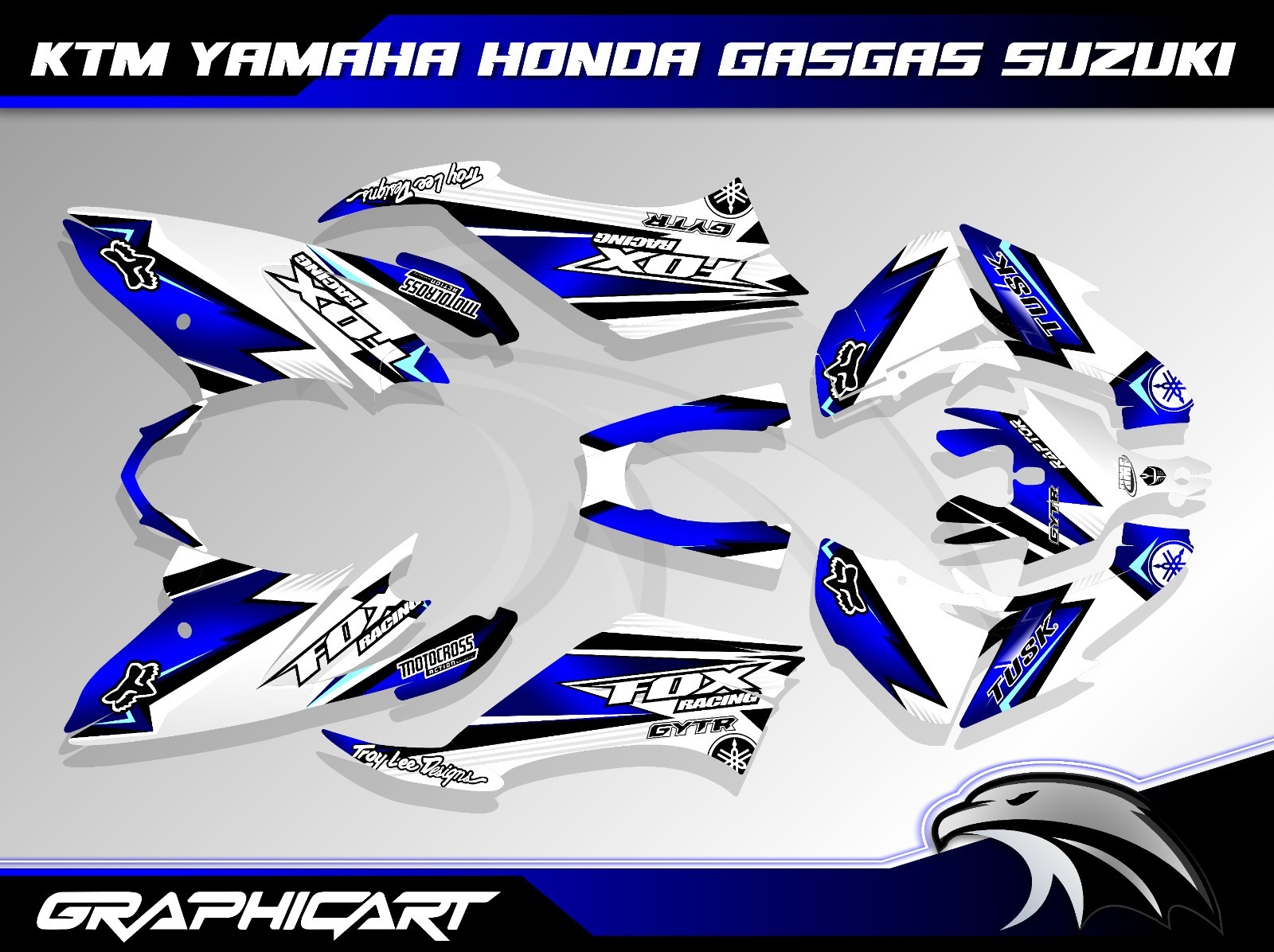 Raptor 250 Graphics Kit for Yamaha ATV – All-Year Compatible Custom Stickers