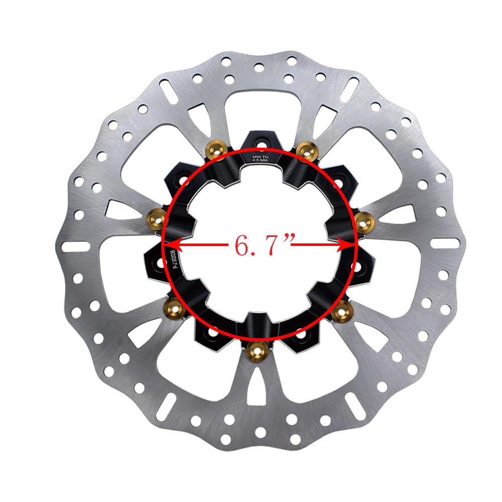 2PCS 14.0″ Black Gold Big Agitator Front Brake Rotor for Harley 09-23 Touring FL
