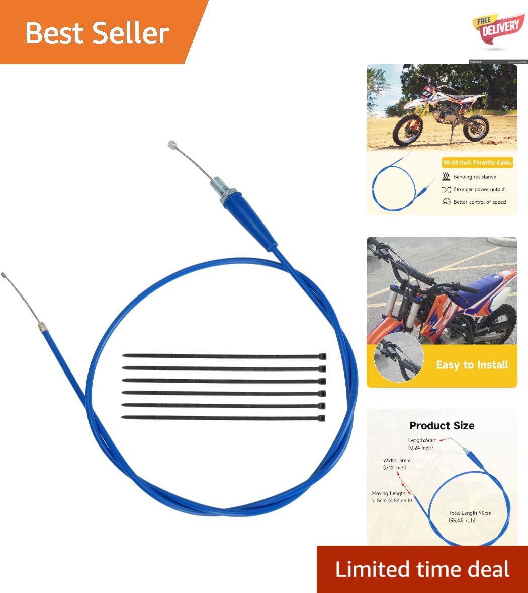 Easy-to-Install 35.43″ Dirt Bike Throttle Cable for Enhanced Performance