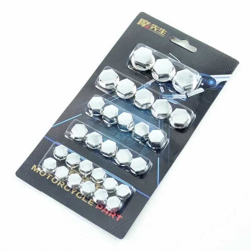 30pcs Motorcycle Screw Cap Cover Set Bolt Nut Head Covers Decoration Kit – NEW*