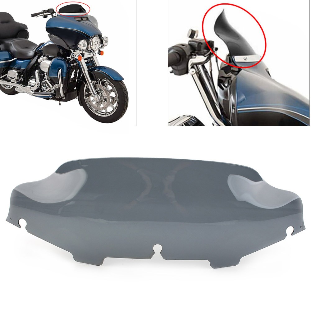 Grey 6″Wave Windshield Windscreen For Harley Touring Electra Street Glide 96-13