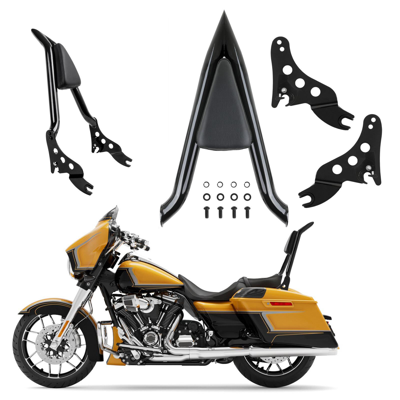 22” Backrest Sissy Bar For Harley Touring Street Glide Electra Glide 2009-2025