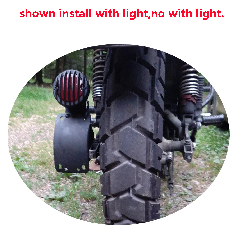 Side Mount License Plate Bracket Motorcycle Tail Light Holder 3/4” For Harley