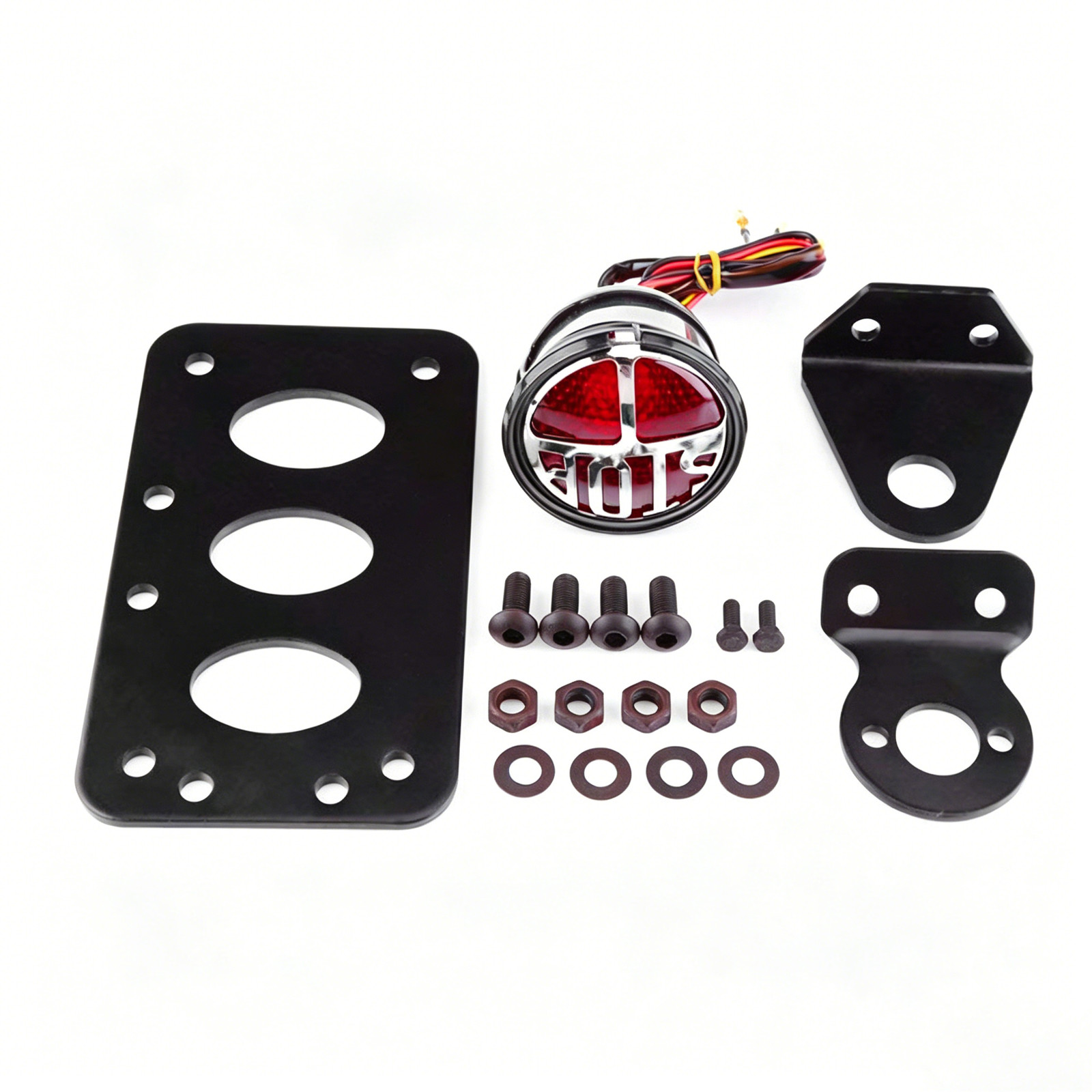 Motorcycle Side Mount Tail Light License Plate Bracket For Harley Chopper Bobber