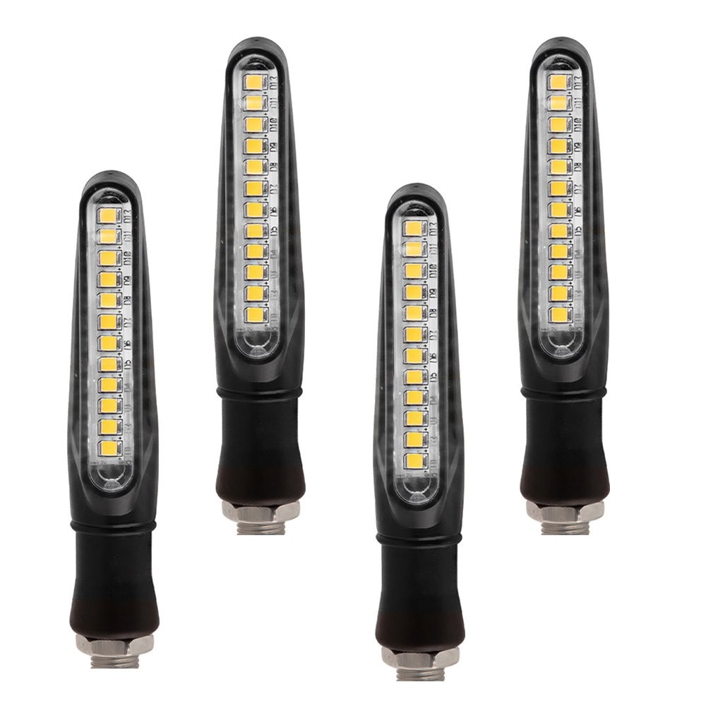 Motorcycle LED Turn Signal Sequential Flowing Indicator Light Amber 12V 4-40X