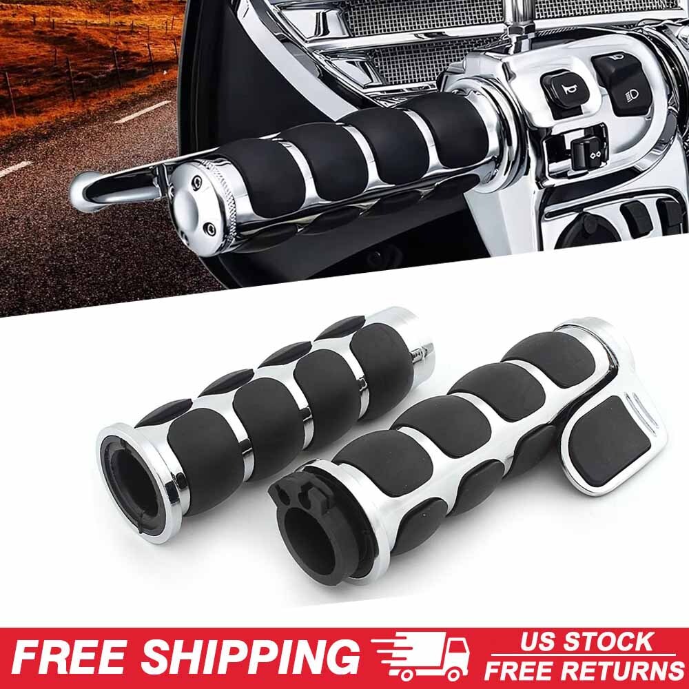 Motorcycle 1″ Handlebar Hand Grips w/Throttle Fit for Harley Touring Road Glide