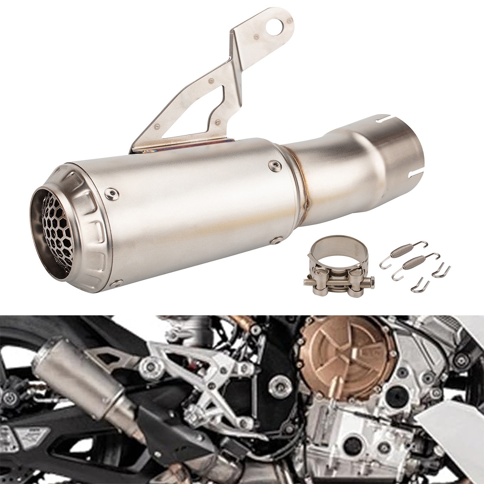 For BMW S1000R 2021-2025 S1000RR 2019-2025 Exhaust Muffler Pipe Slip On 60mm Tip