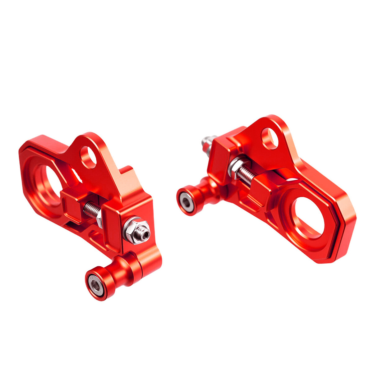 Rear Red Axle Adjuster Kit For Harley Touring FLHX FLHR FLTR CVO 2009-2023