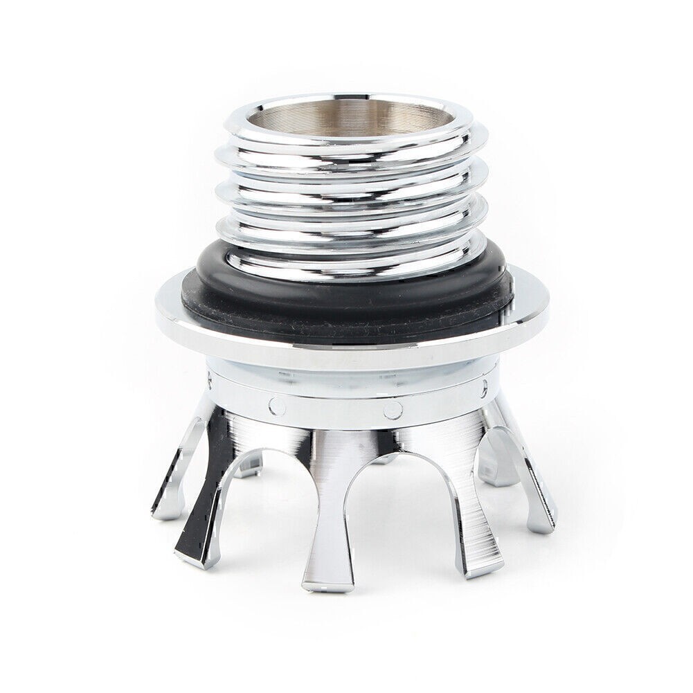 Chrome Fuel Gas Cap King Crown Right Thread For Harley Sportster Touring Dyna