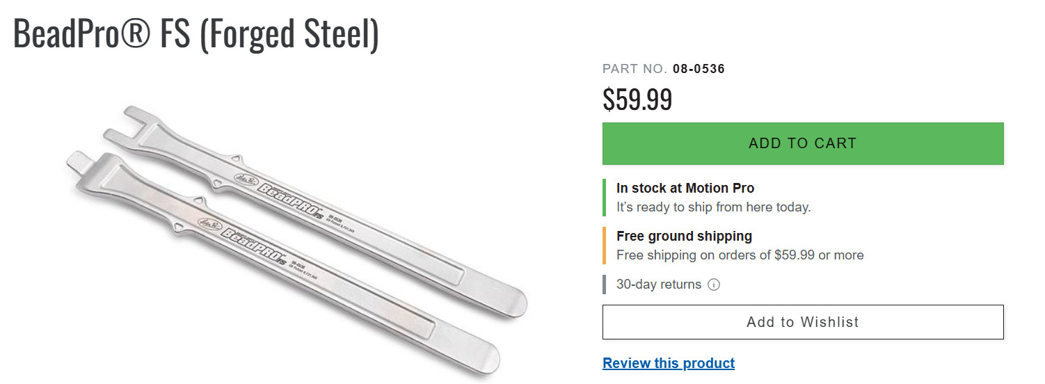 Motion Pro BeadPro Forged Steel Tire Iron Set 08-0536