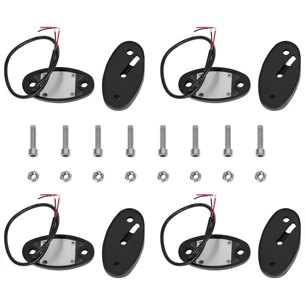 4 Pods Blue LED Underglow Rock Lights For Harley Honda Suzuki Yamaha Kawasaki US